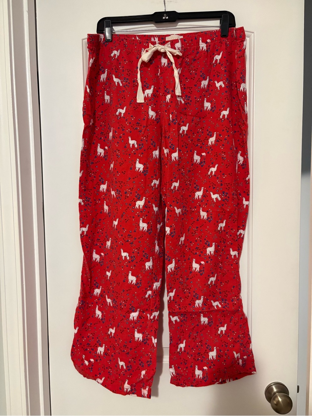 Women's Red Llama Print Pajama Pants